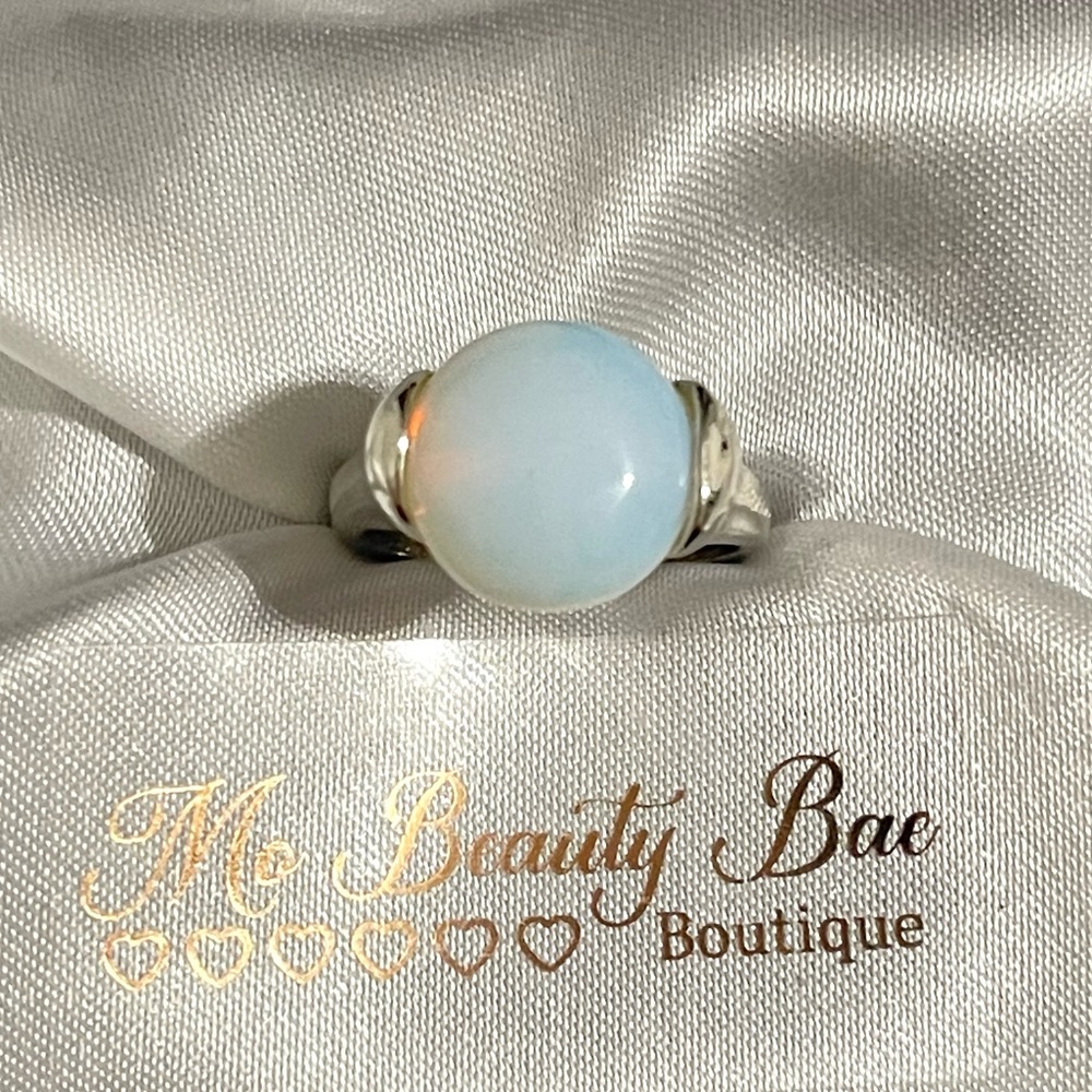 Silver Opalite Stone Ring